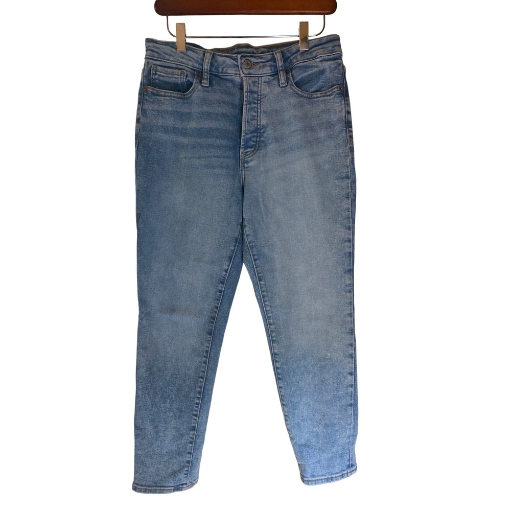 Old Navy OG Straight High Rise Jeans‎ Light Wash Button Fly Extra Stretch Size 8